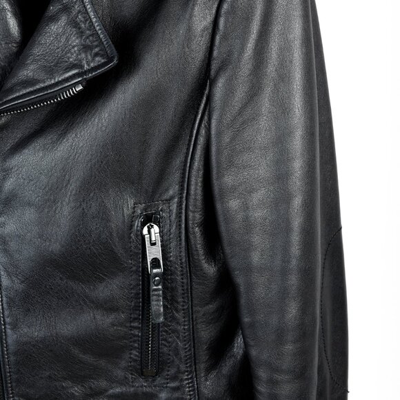 Balenciaga Black Lambskin-Leather Moto Jacket - Picture 5 of 12